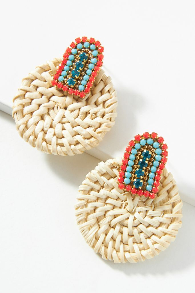 Calista Raffia Drop Earrings Anthropologie 