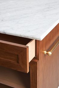 Slide View: 6: The Fern Rectangular 55" Marble Top Kitchen Island