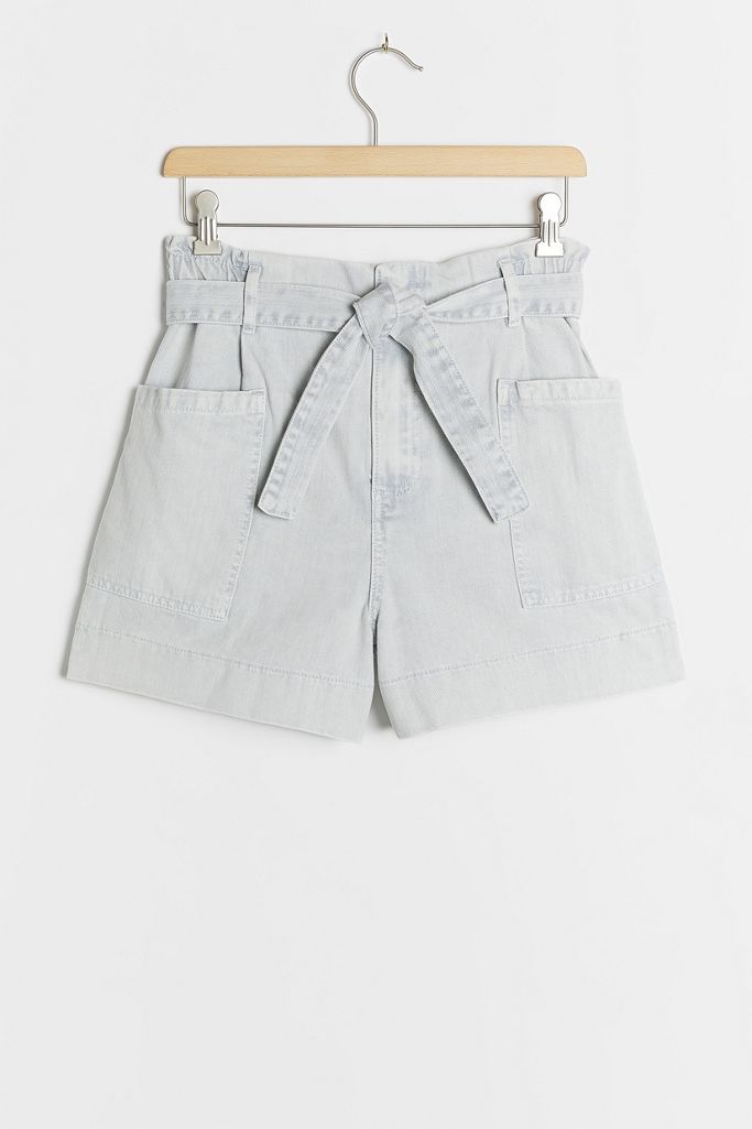 Pilcro Ultra High-Rise Acid Wash Denim Shorts