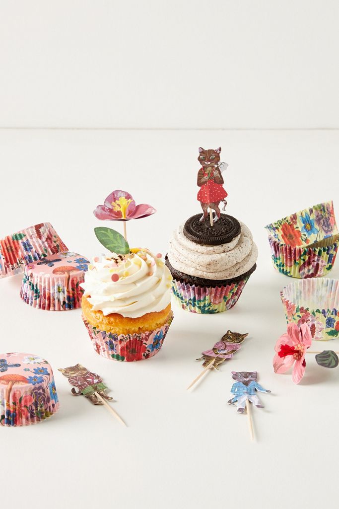Nathalie Lete Flora Cat Cupcake Kit Anthropologie