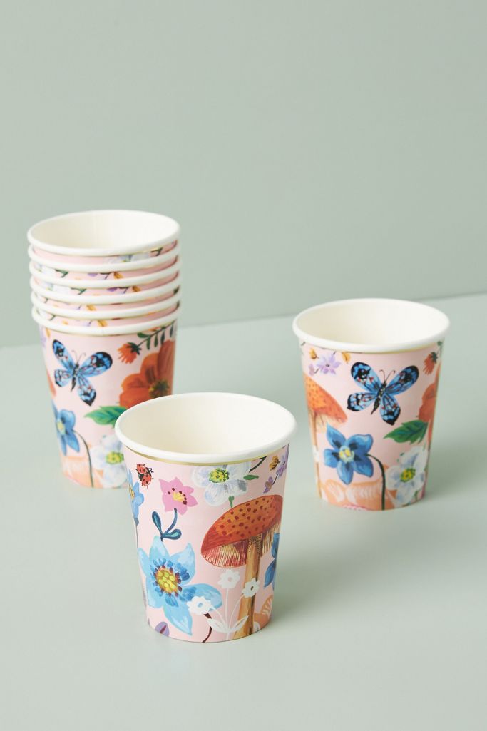 Nathalie Lete Flora Cat Cups Set Of 8 Anthropologie