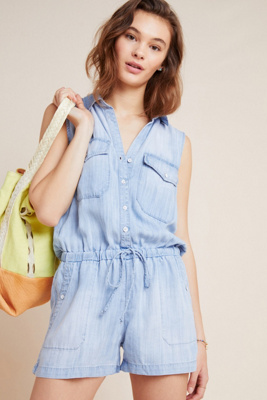 denim utility romper