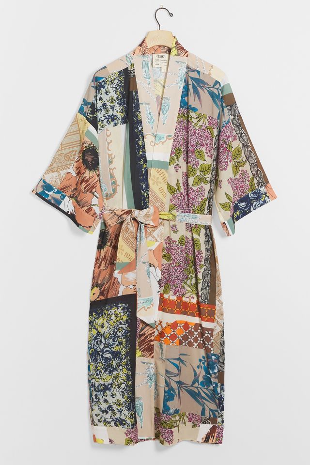 Kasey Patchwork Kimono Robe | Anthropologie