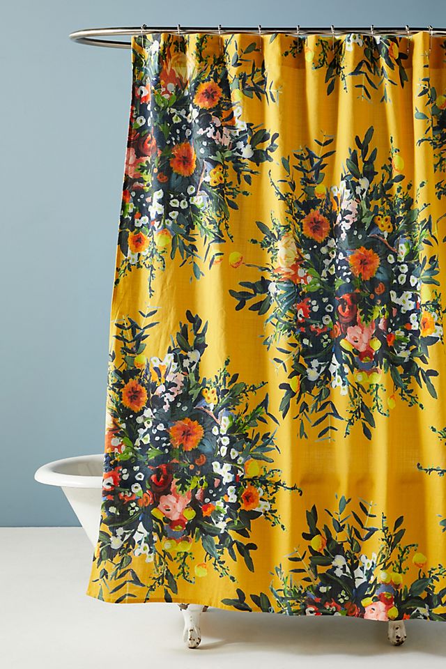 Marcene Bouquet Shower Curtain, Anthropologie Shower Curtains