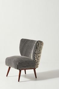 Slide View: 1: Chunky Woven Petite Accent Chair