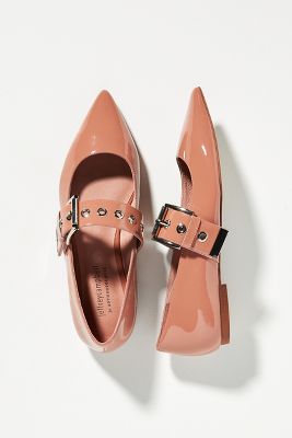 pointed toe mary jane flats