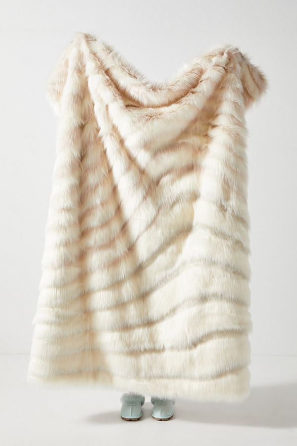 Janelle Faux Fur Throw Blanket Anthropologie UK