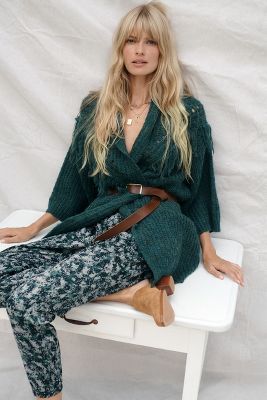 Stevie Fringed Knit Kimono | Anthropologie