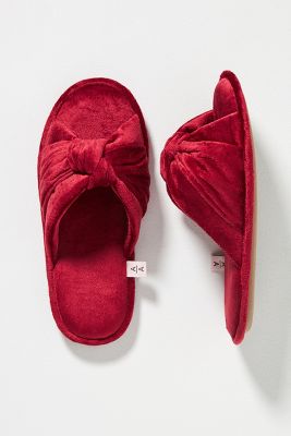 velvet bow slippers
