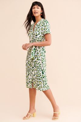 anthropologie animal print dress