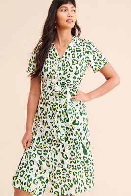 anthropologie leopard dress