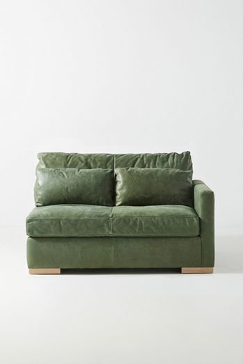 Sunday Modular Leather One-Arm Loveseat