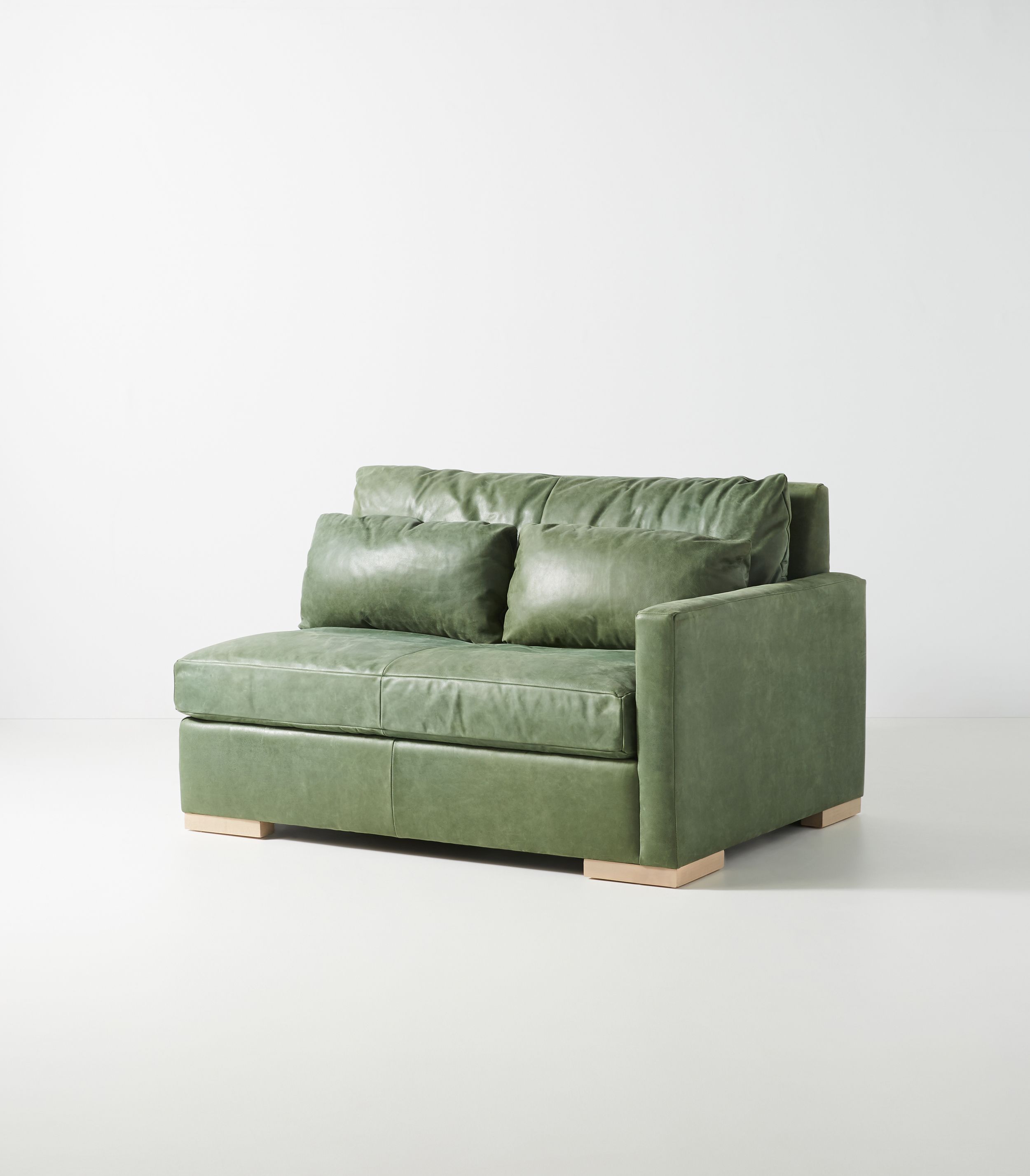 Sunday Modular Leather One-Arm Loveseat