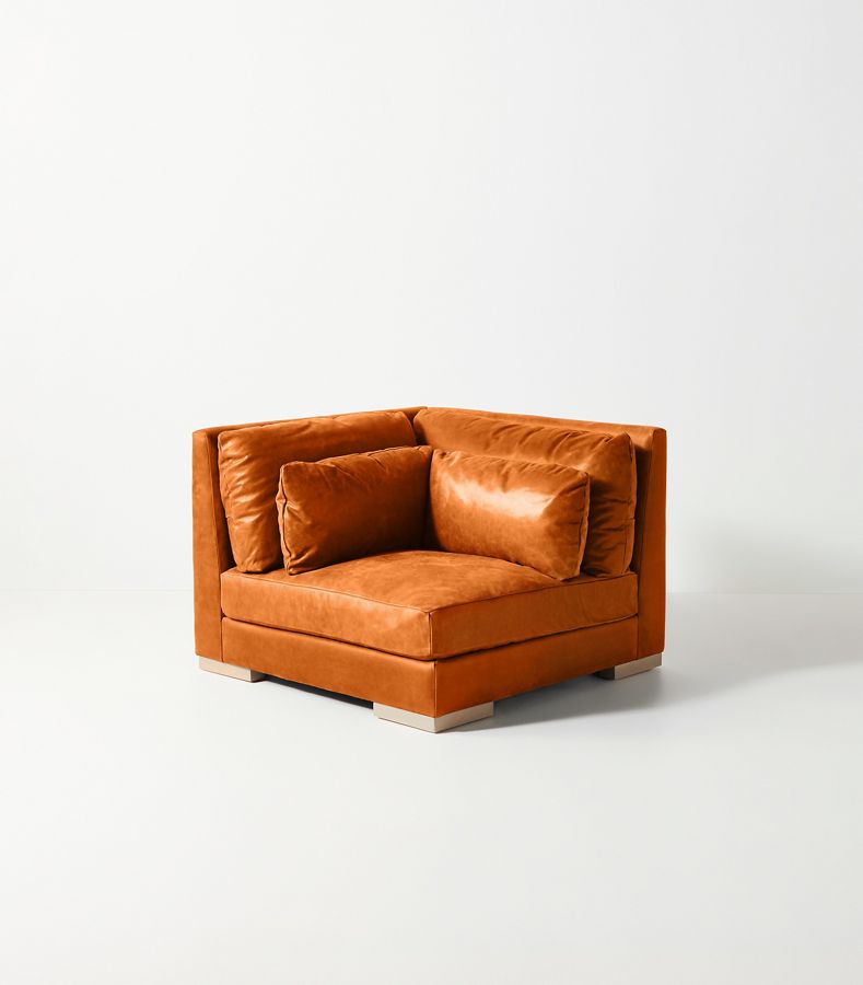 Relaxed Sunday Modular Leather Corner Chair Anthropologie