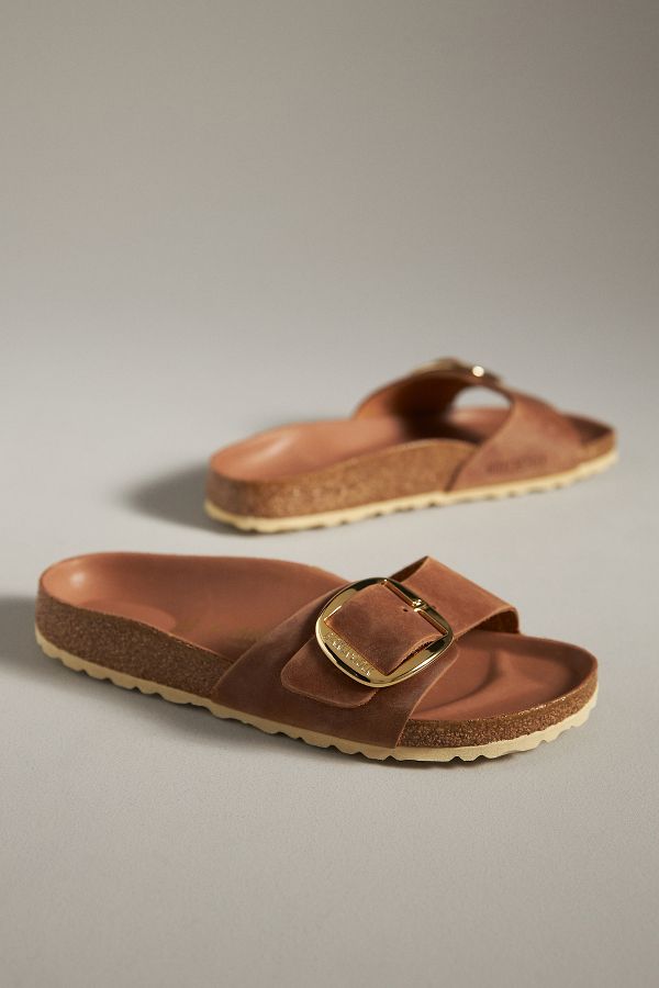 Slide View: 3: Birkenstock Madrid Big Buckle Nubuck Sandals