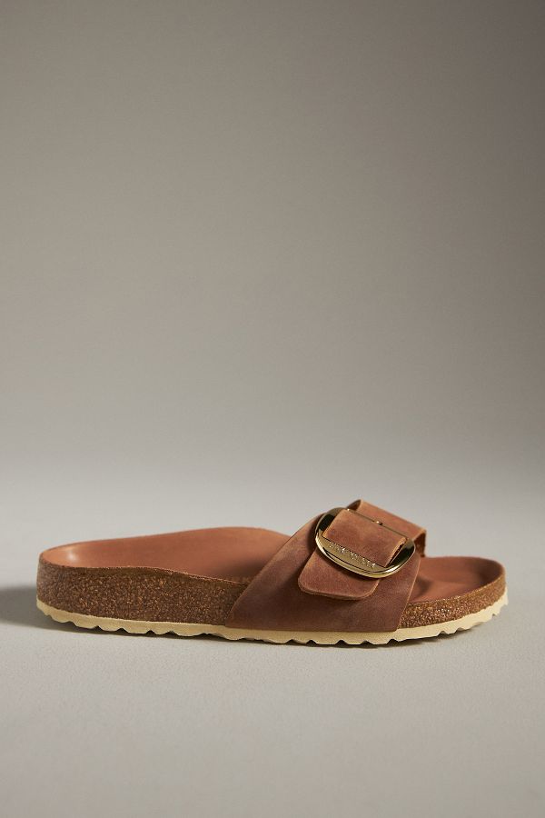 Slide View: 1: Birkenstock Madrid Big Buckle Nubuck Sandals