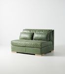 Sunday Modular Leather Armless Loveseat #0