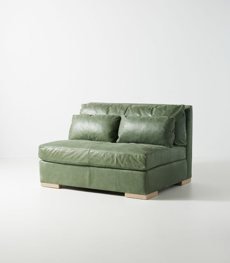 Sunday Modular Leather Armless Loveseat