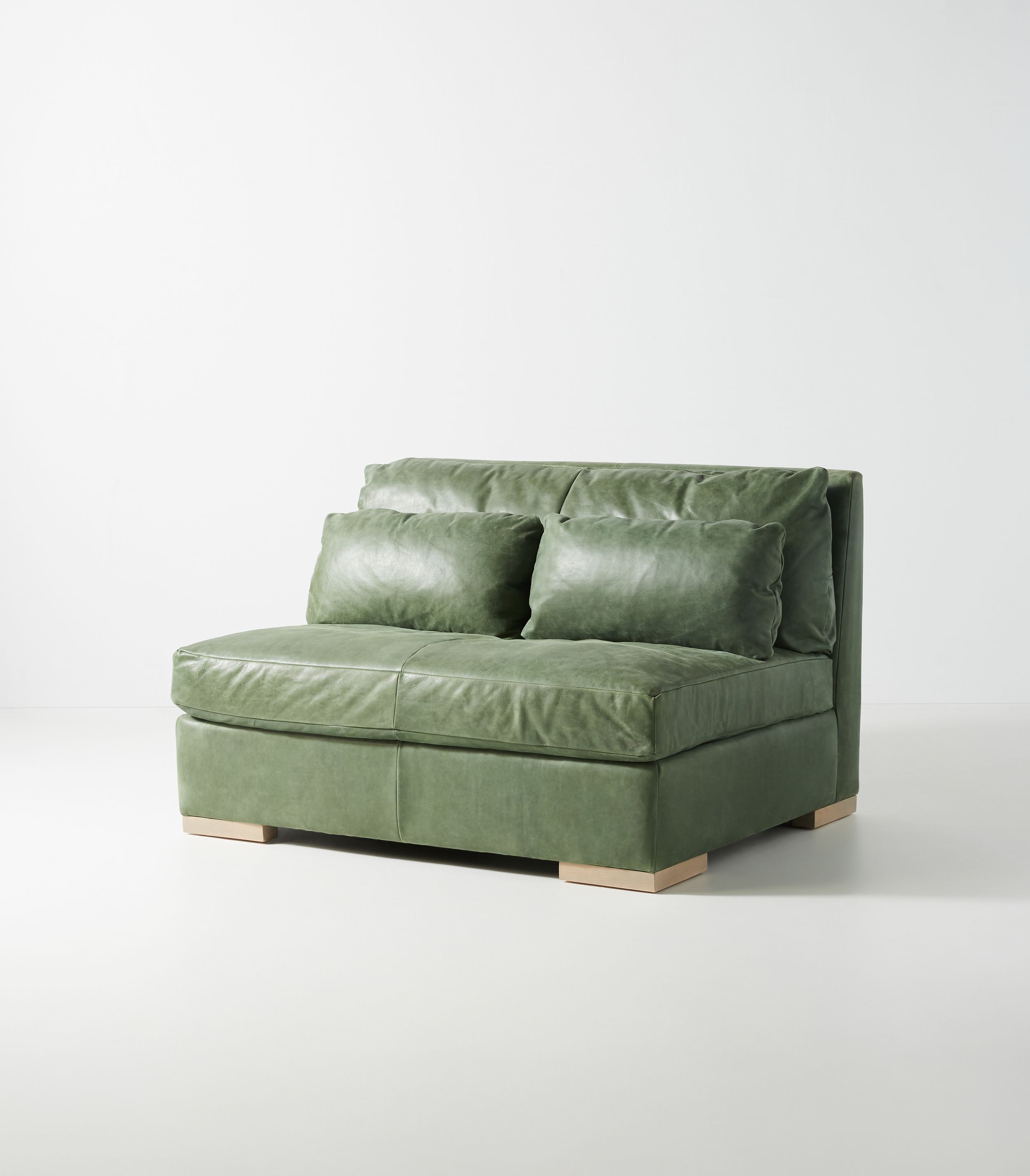 Sunday Modular Leather Armless Loveseat