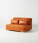 Relaxed Sunday Modular Leather Armless Loveseat #0