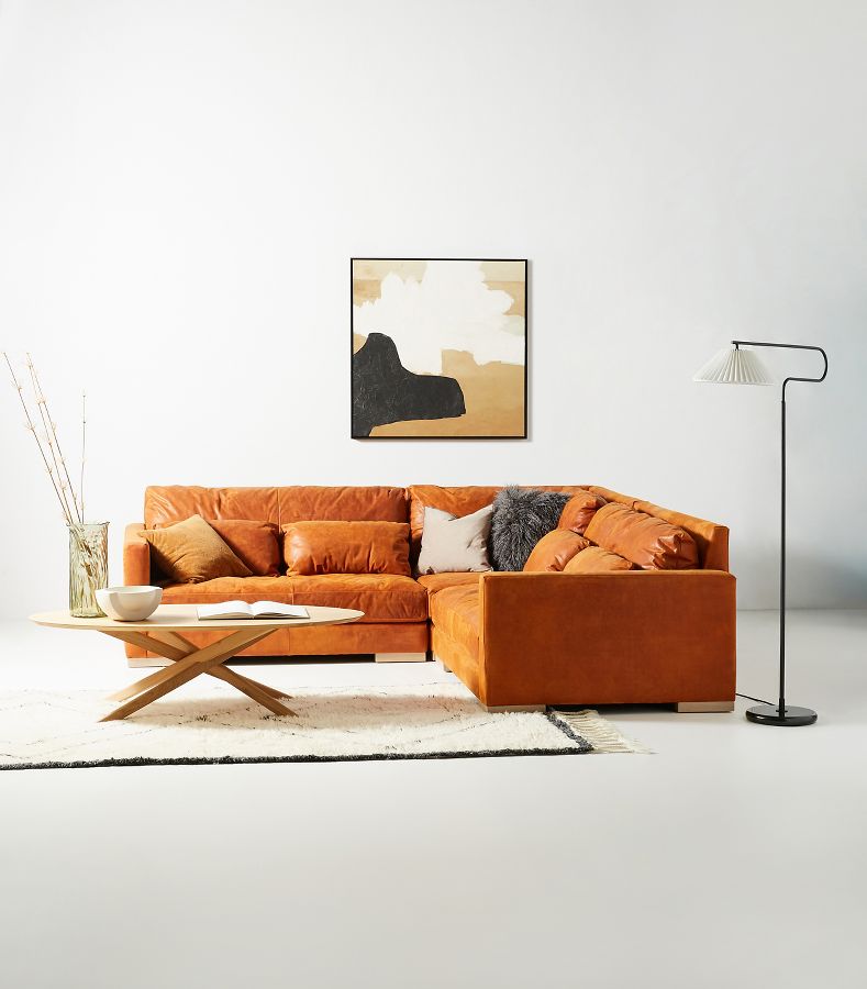 Relaxed Sunday Modular Leather Armless Loveseat