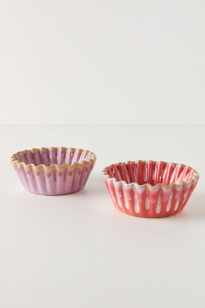 Valentine Ruffled Ramekins, Set of 2 | Anthropologie
