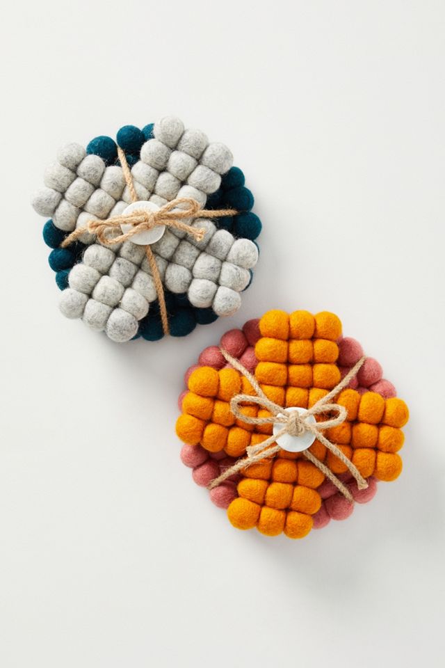 Heartfelt by Anthropologie XO Felted Wool Trivets, Set of 2 Anthropologie