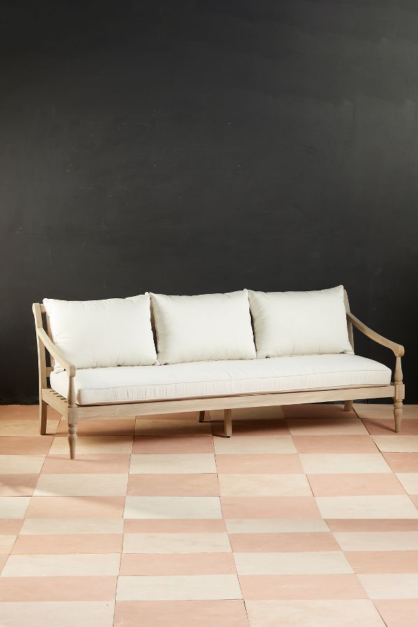 Slide View: 2: Shoreham Teak Three Seat Sofa