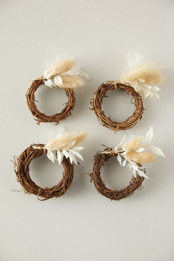 Dried Neutrals Napkin Rings, Set of 4 Anthropologie