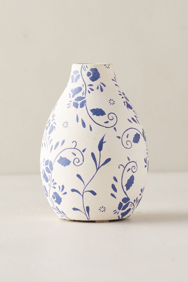 Slide View: 3: Floral Ceramic Bud Vase