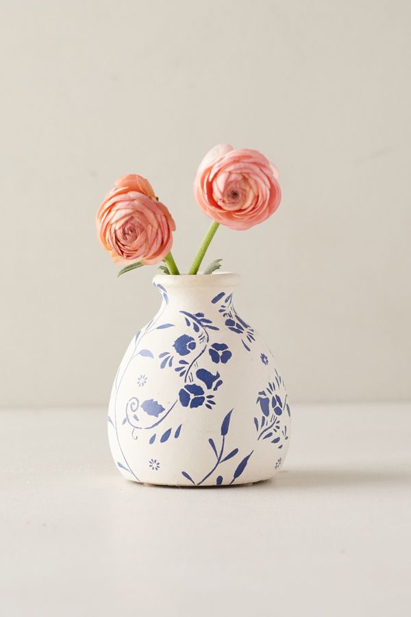 Slide View: 4: Floral Ceramic Bud Vase