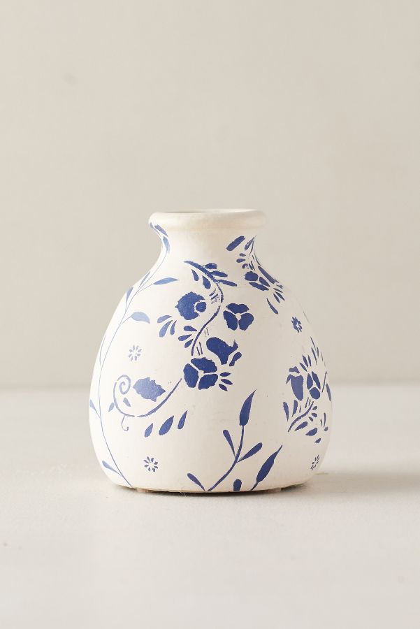 Slide View: 5: Floral Ceramic Bud Vase