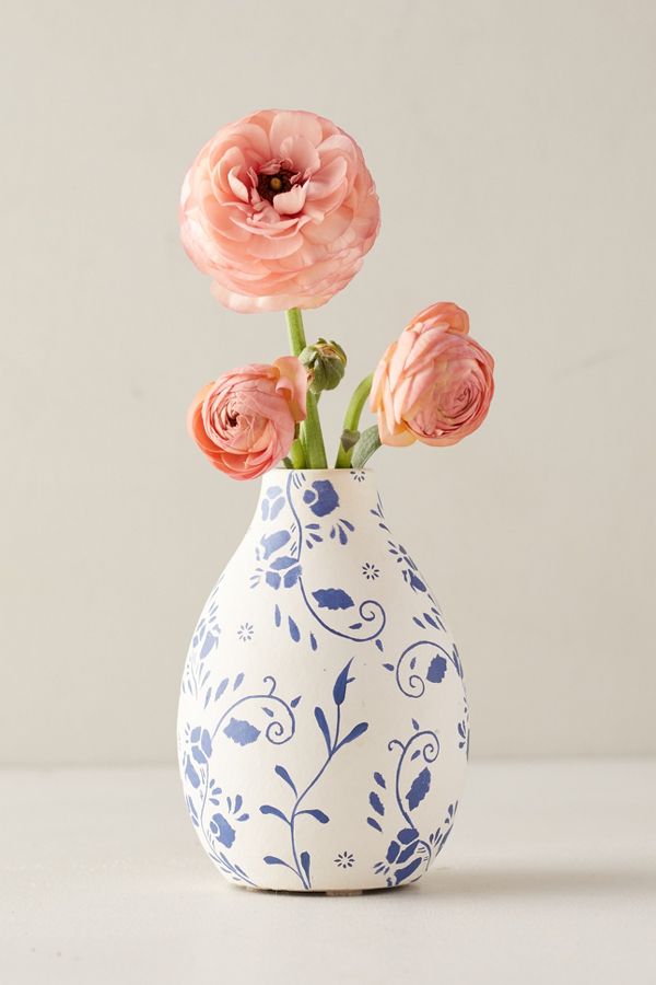 Slide View: 2: Floral Ceramic Bud Vase