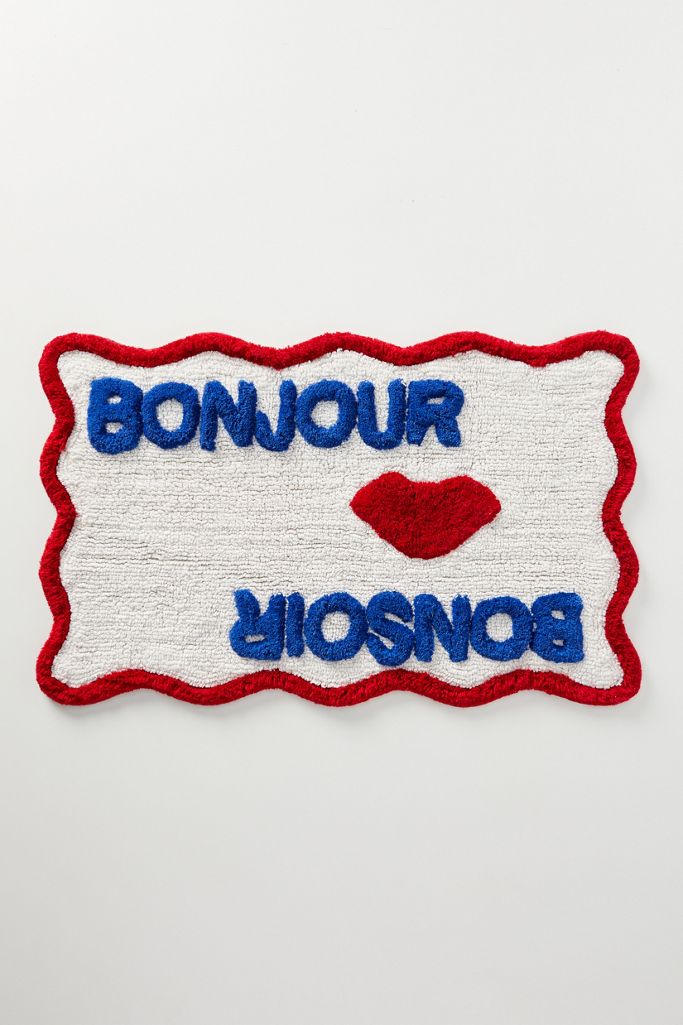 Hotel Magique for Anthropologie Bonjour Bonsoir Tufted Bath Mat