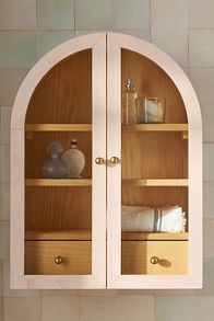 Slide View: 1: Fern Wood Arch Wall Cabinet