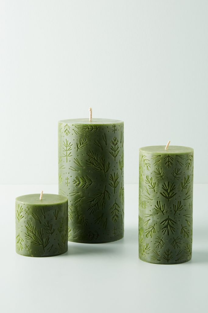 Balsam and Cedar Pillar Candle | Anthropologie