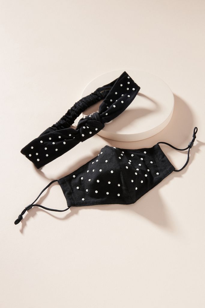 Lele Sadoughi Headband + Ear Loop Reusable Face Mask Set
