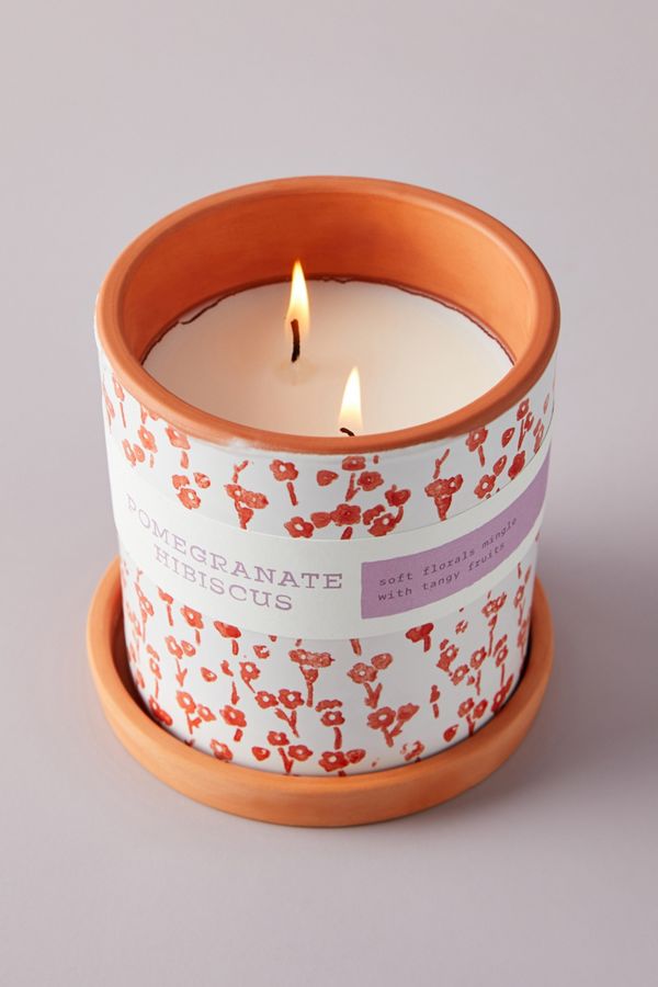 Blooming Terracotta Planter Candle Anthropologie UK