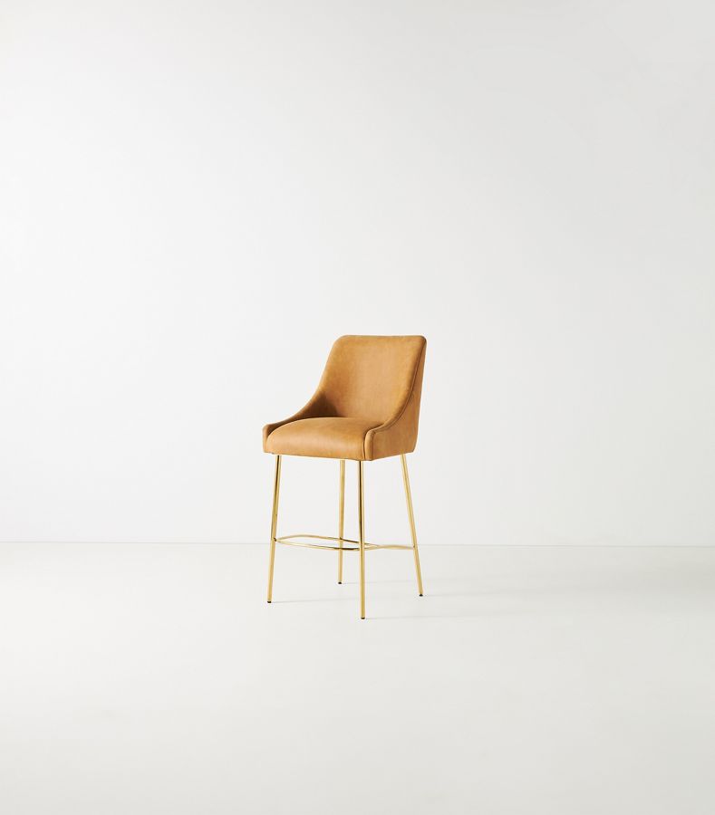 Elowen Leather Bar Stool Anthropologie