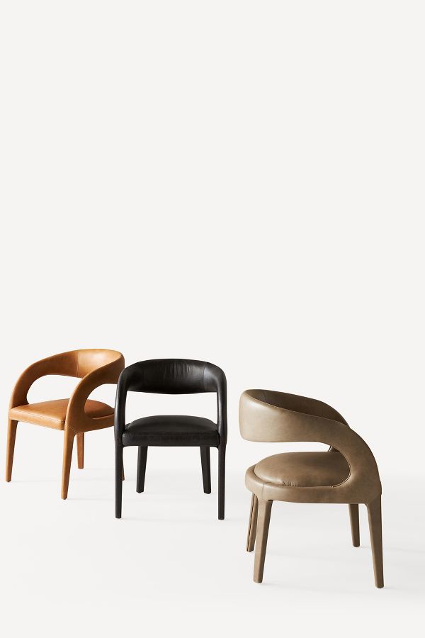 Slide View: 7: Leather Hagen Dining Chair