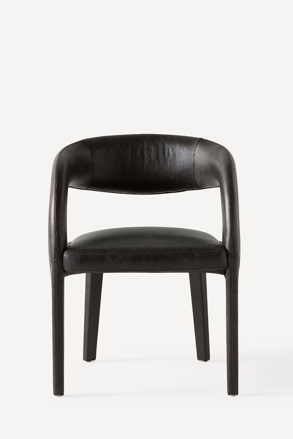 Slide View: 1: Leather Hagen Dining Chair