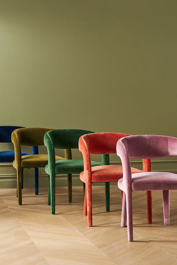 Slide View: 1: Velvet Hagen Dining Chair