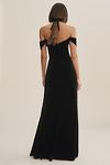 Thumbnail View 3: Jenny Yoo Issa Off-The-Shoulder Stretch Velvet Column Gown