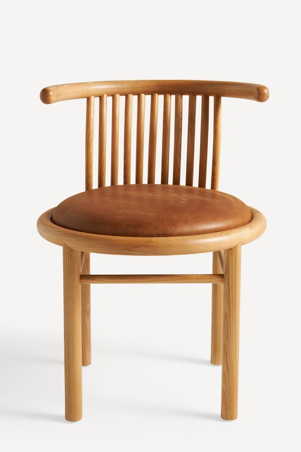 Slide View: 2: Mathilde Leather Dining Chair