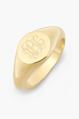 Brook & York Custom Monogram Petite Signet Ring | Anthropologie