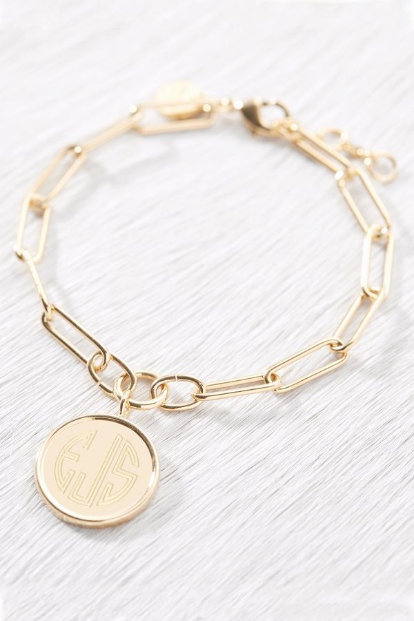 Slide View: 2: Brook & York Custom Monogram Coin Bracelet