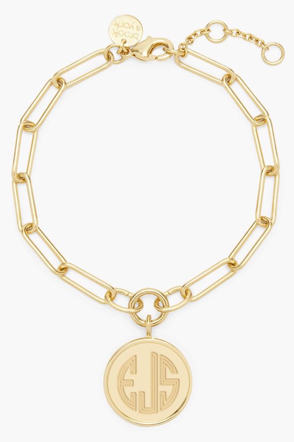 Slide View: 1: Brook & York Custom Monogram Coin Bracelet