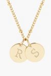 Thumbnail View 1: Brook & York Custom Two Initial Gold Filled Disc Necklace