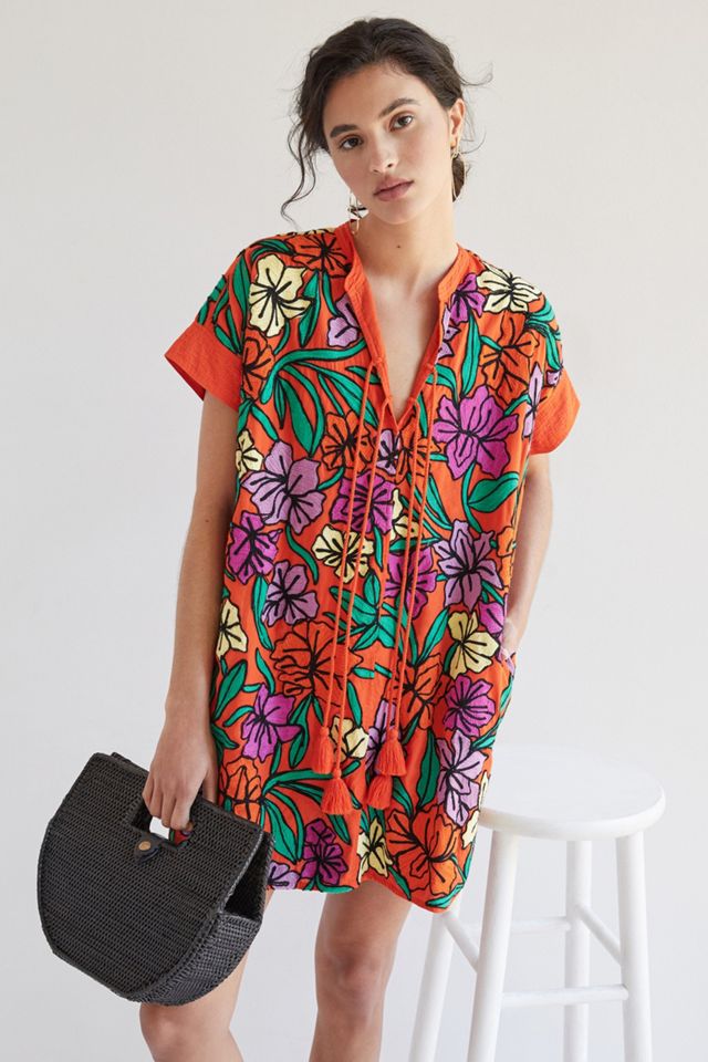 Roller Rabbit Embroidered CoverUp Tunic Dress Anthropologie