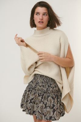 turtleneck poncho sweater